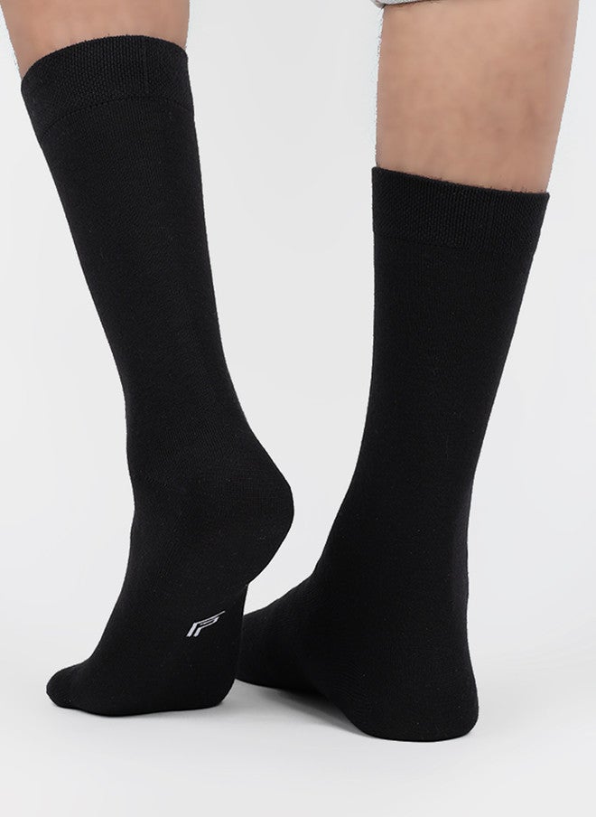 FOOTPRINTS FOOTPRINT Men 3 Pairs Anti Odour Organic Cotton Calf-Length Solid Bamboo Formal Socks - Image 4